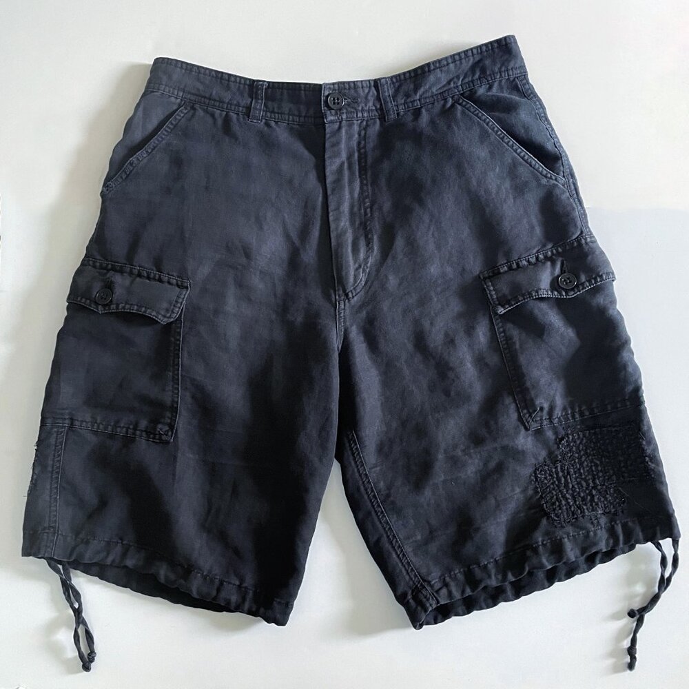 Triple 5 Soul 555 Five Genuine Cargo Shorts 32 Navy Multi Pocket Cinch Leg NYC
